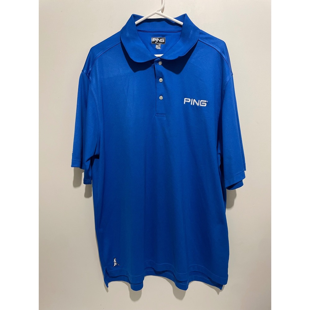PING Performance Mens Golf Polo Shirt XL Royal Blue Short Sleeve